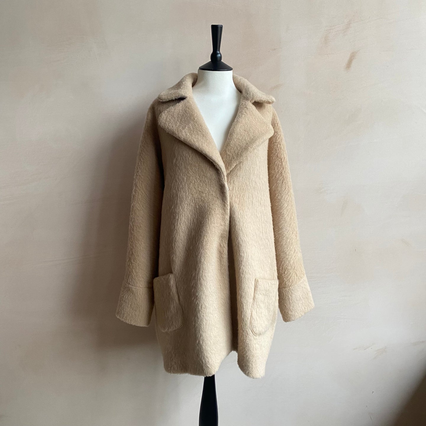 Woolmix Oversized Winter Mac -Brushed Tan- by Chung Rowe