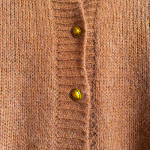 Gold Button Wool Cardigan