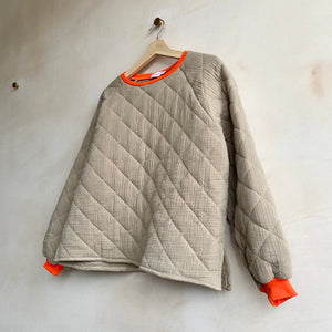 Quilted S Top By Chan Chan -Taupe + OR-