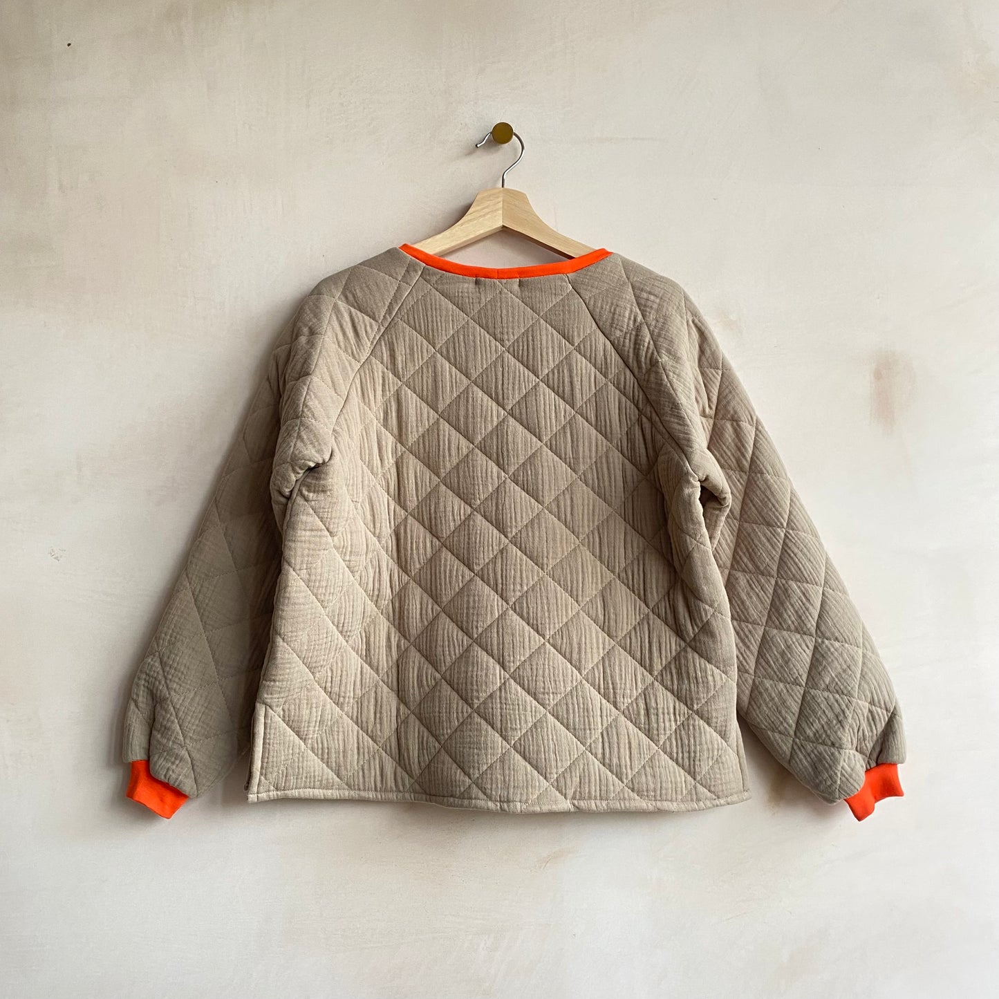Quilted S Top By Chan Chan -Taupe + OR-