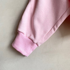 Rib detail sweat shirts -Light Pink-