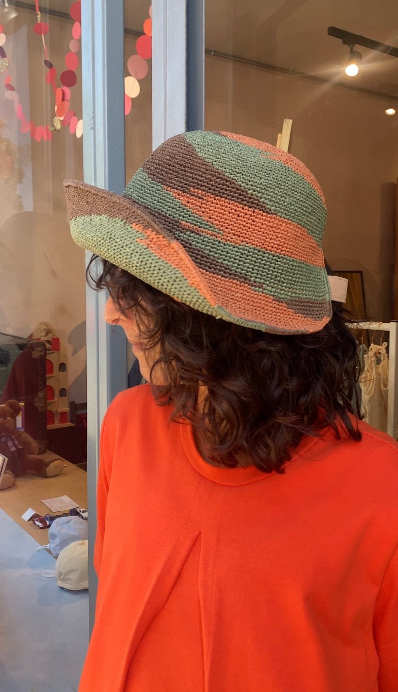 Safari colour hat -Khaki/Orange-