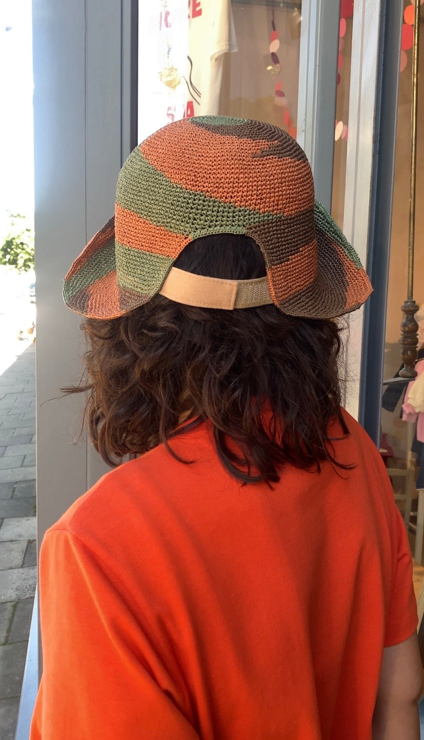 Safari colour hat -Khaki/Orange-