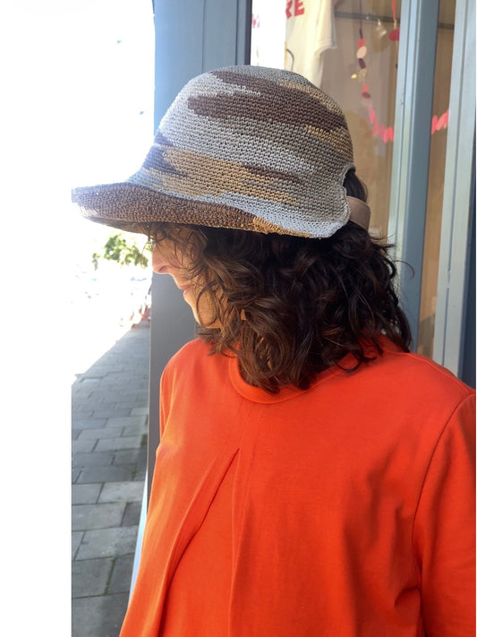 Safari Stripe Colour hat -Grey/Khaki-