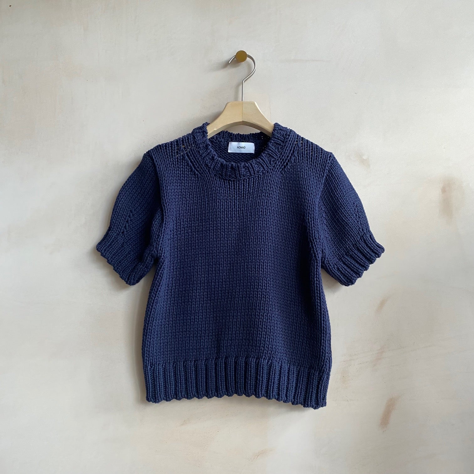 HALF SLEEVE COTTON KNIT -Navy- by Nomad