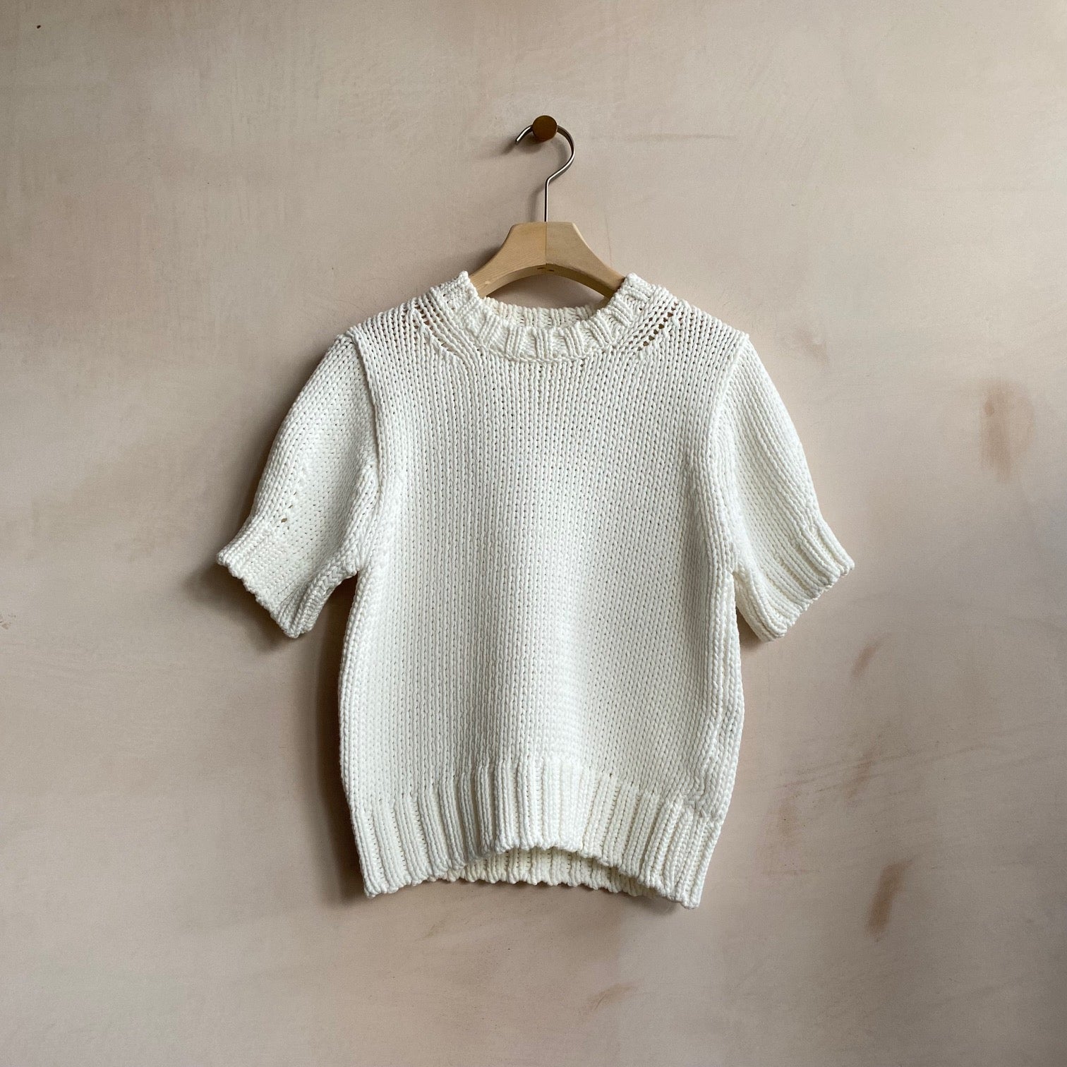 HALF SLEEVE COTTON KNIT -IVORY- by Nomad