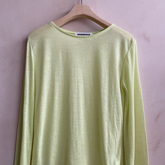 Seethrough Spring long T -Yellow-