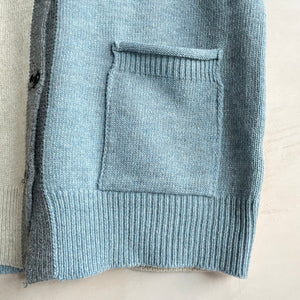 Block colour knit vest - Grey, Mint, Blue -