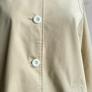 Cotton mid Botton up coat with white lining -Beige-