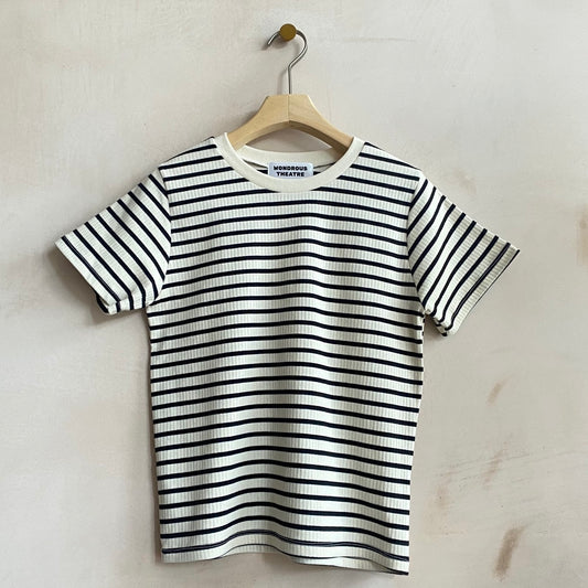 RIB STRIPE T -IVORYXBLACK-