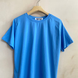 Simple cropped T -Blue-