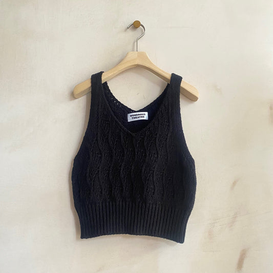 Cable knit TT -Black-