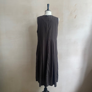 Tuck Long dress -Black-