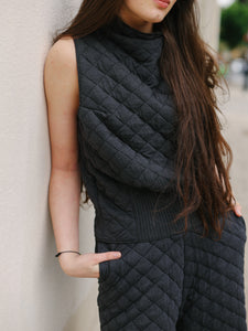 Quilting high neck vest