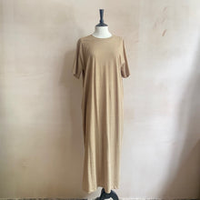 Cotton Long T-shirts dress -Brown-