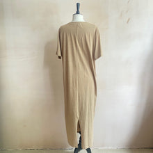 Cotton Long T-shirts dress -Brown-