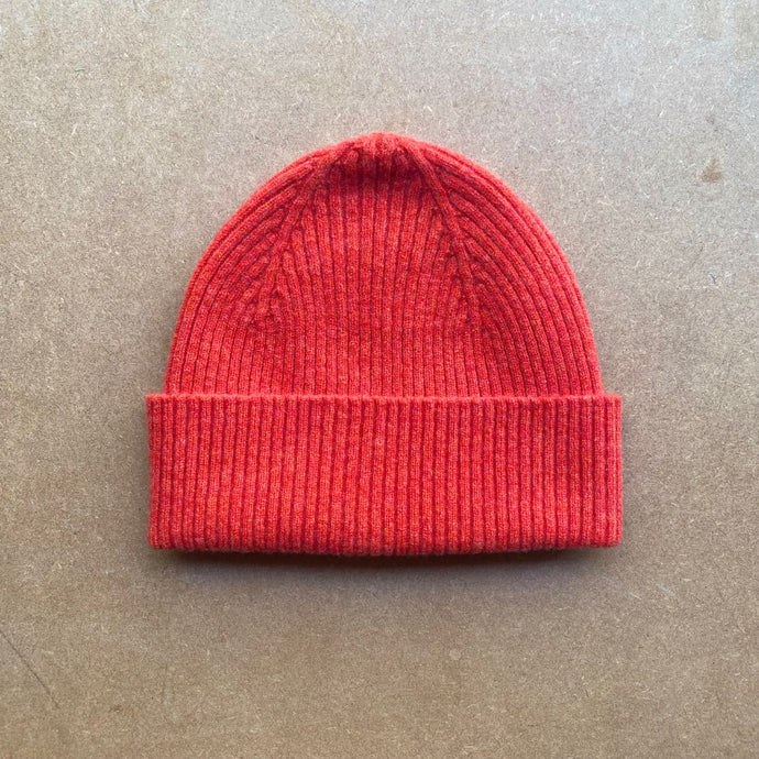 Beanie hat coral By Green Grove Weavers