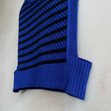 Stripe knit vest -BLUE-