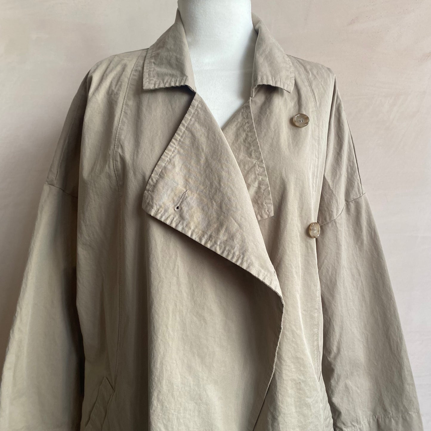 Double breasted folded sleeve cotton Jacket -L.grey-