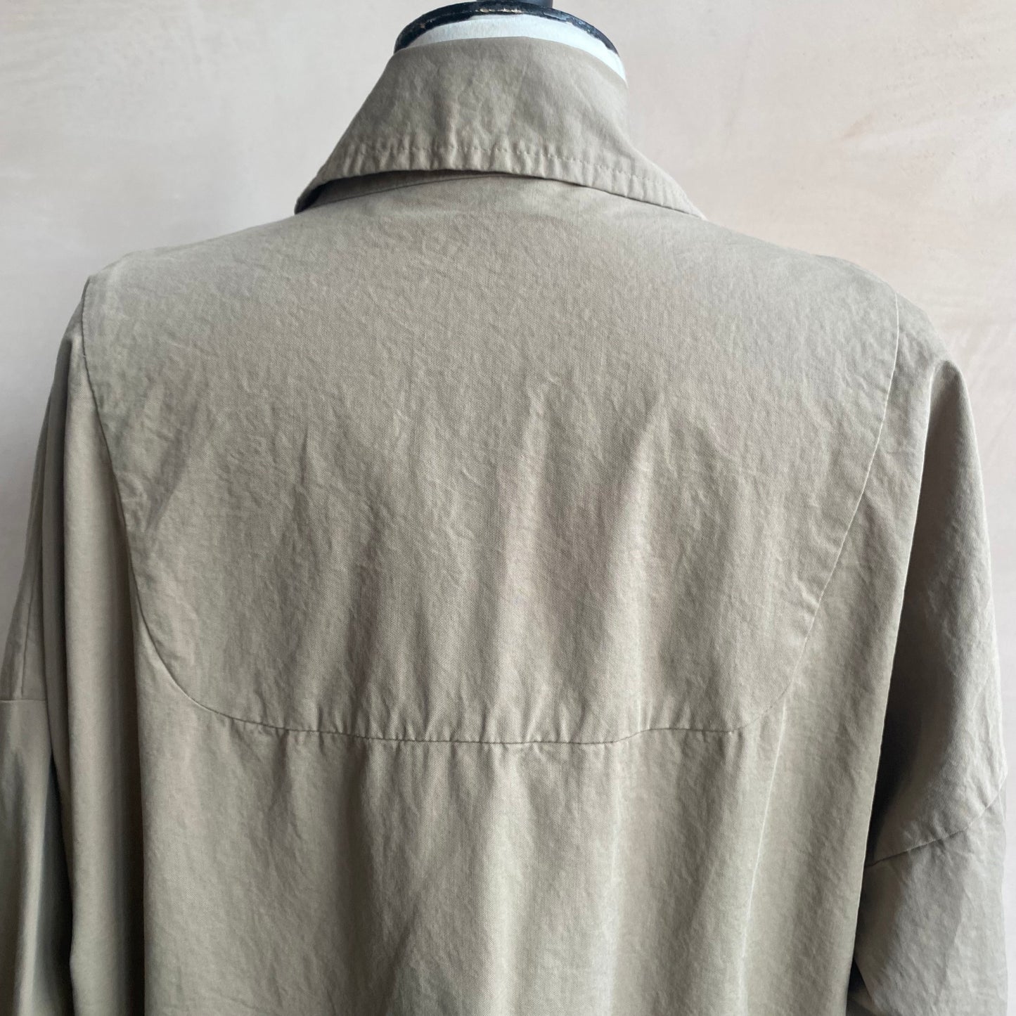 Double breasted folded sleeve cotton Jacket -L.grey-