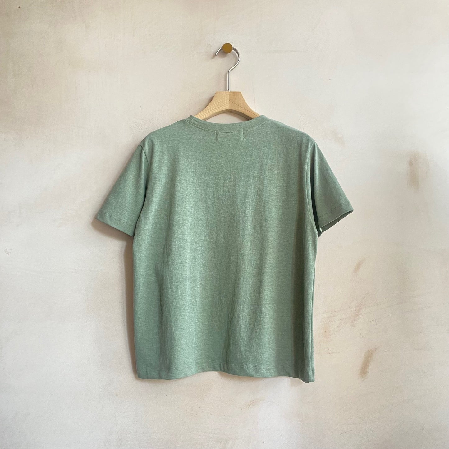 Stone washed colour T -Khaki-