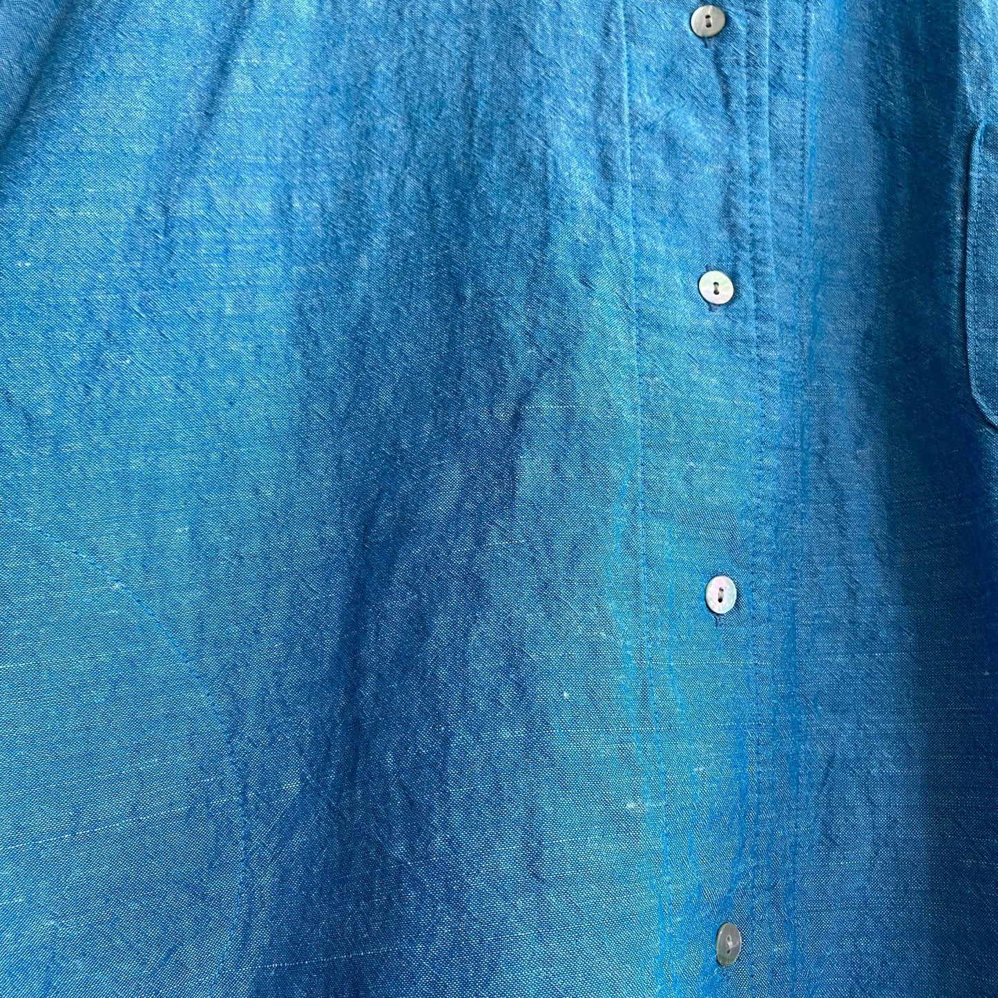 Cotton linen colour Shirt Jacket -Blue-