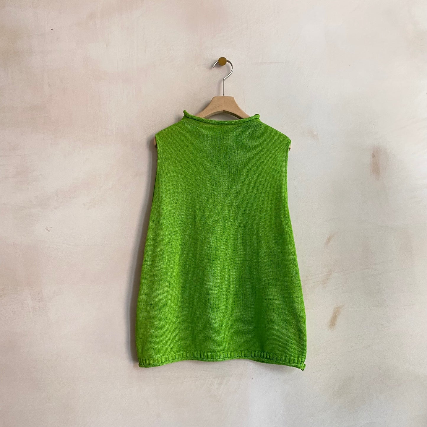 High neck knit TT top   -Green-