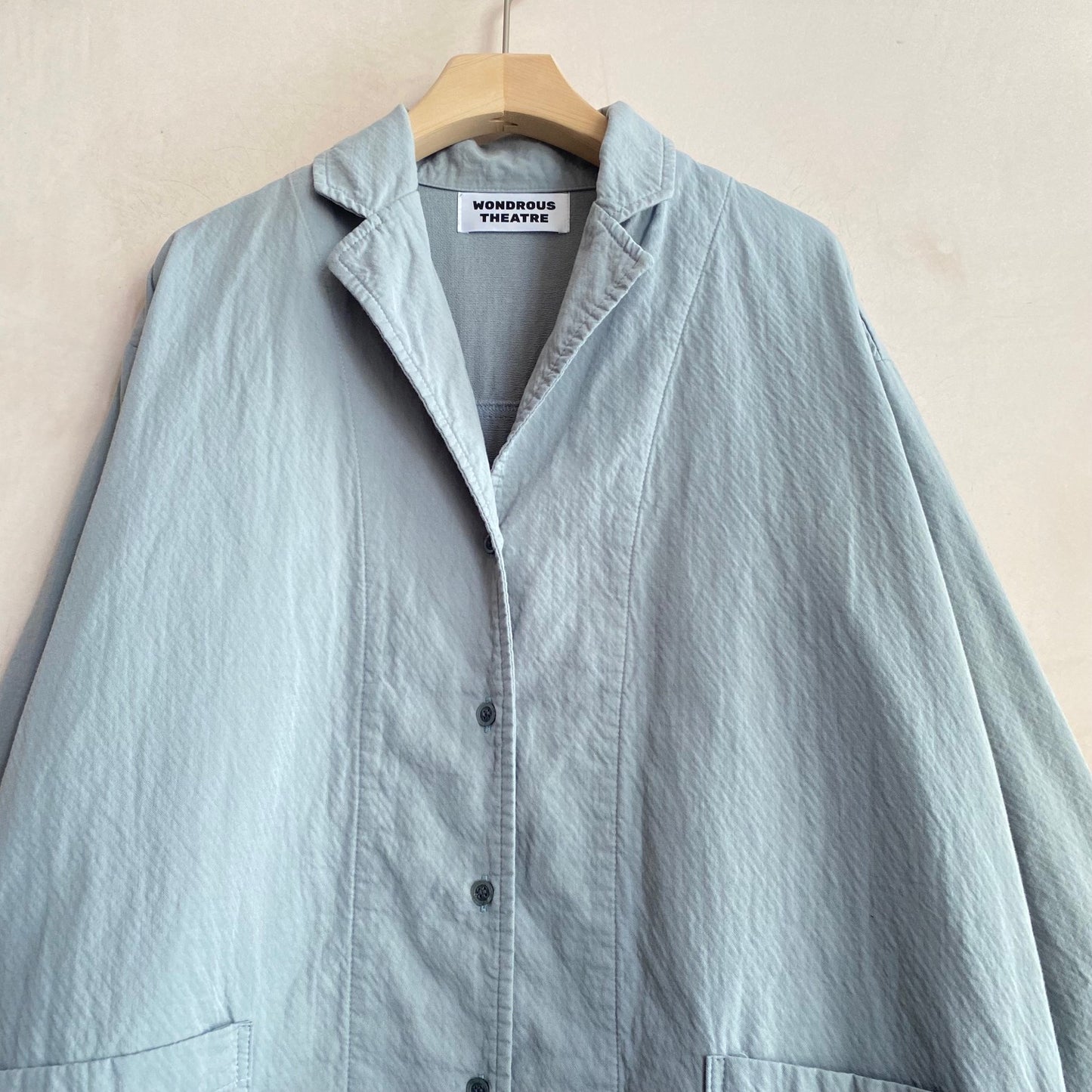 Textured cotton Long coat -Sora blue-