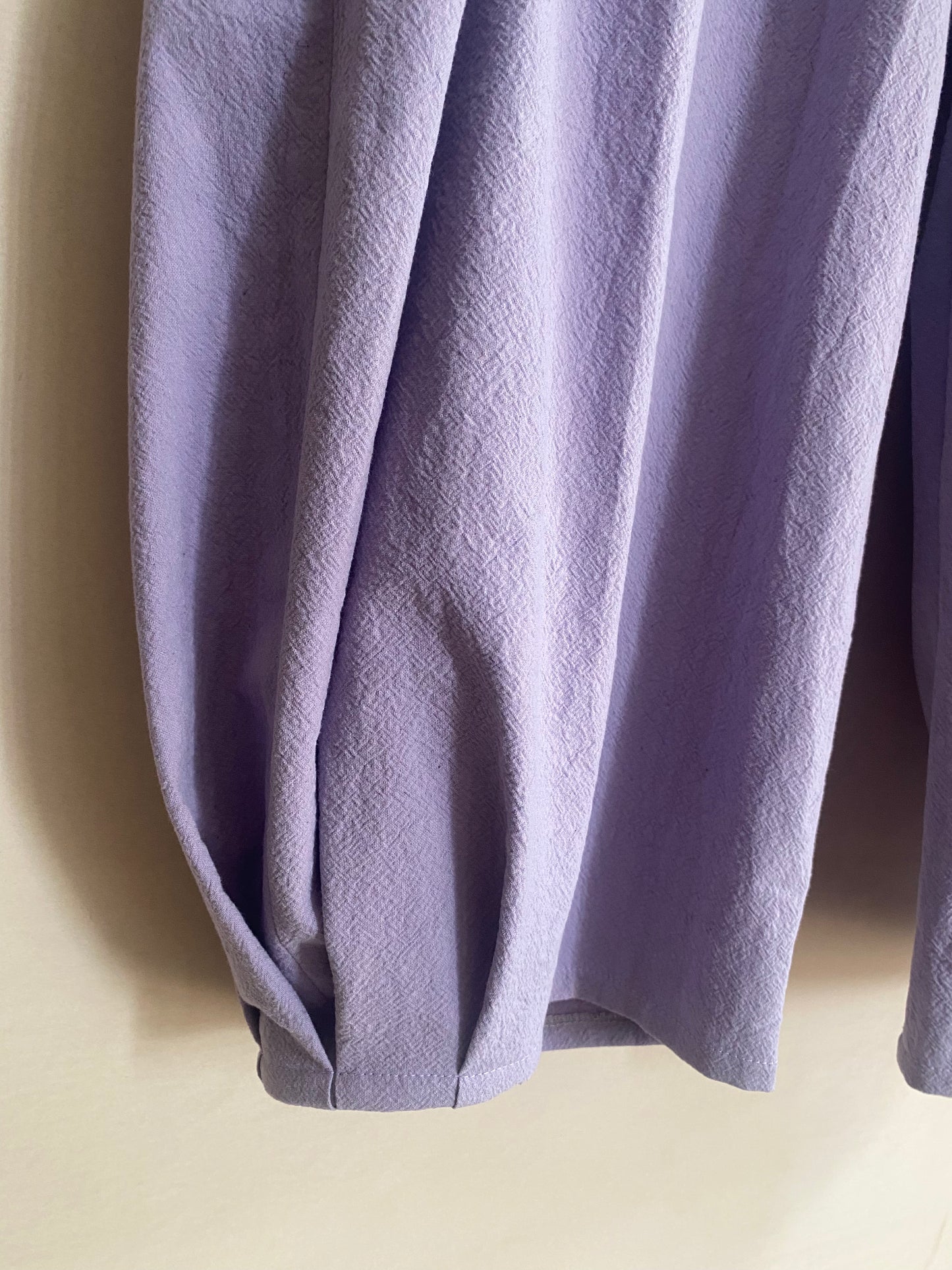 Washed Cotton Barrel Leg Trousers in Lilac