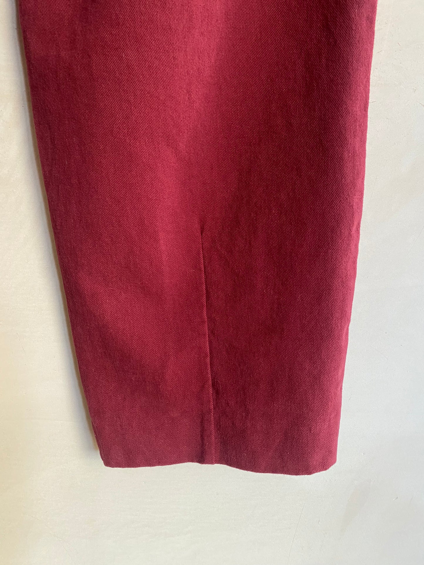 Pleated leg trousers -Burgundy-