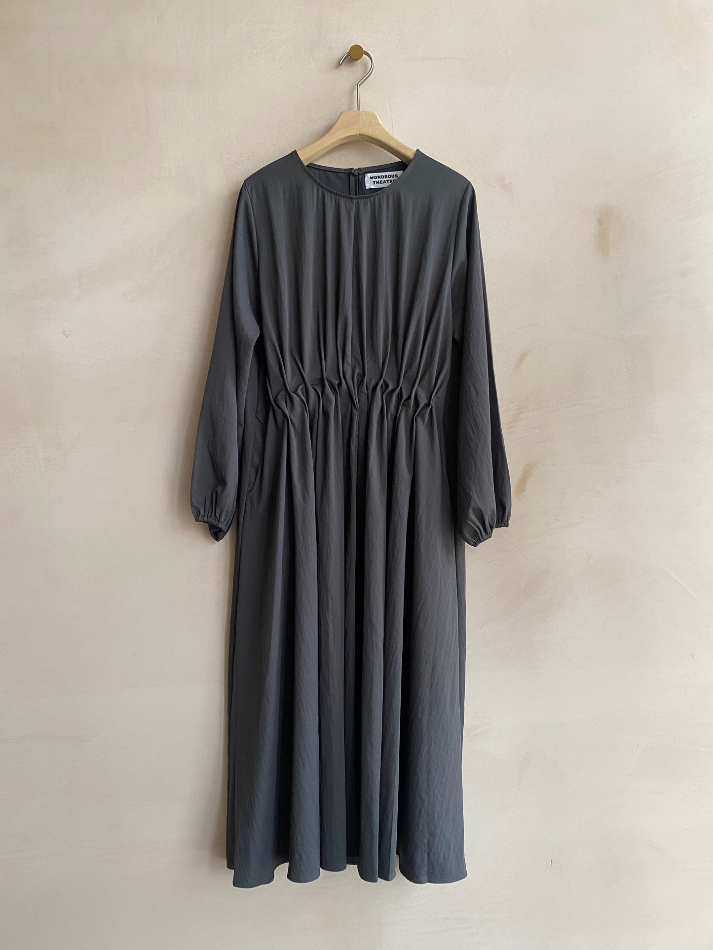 Front tuck dress -Grey-