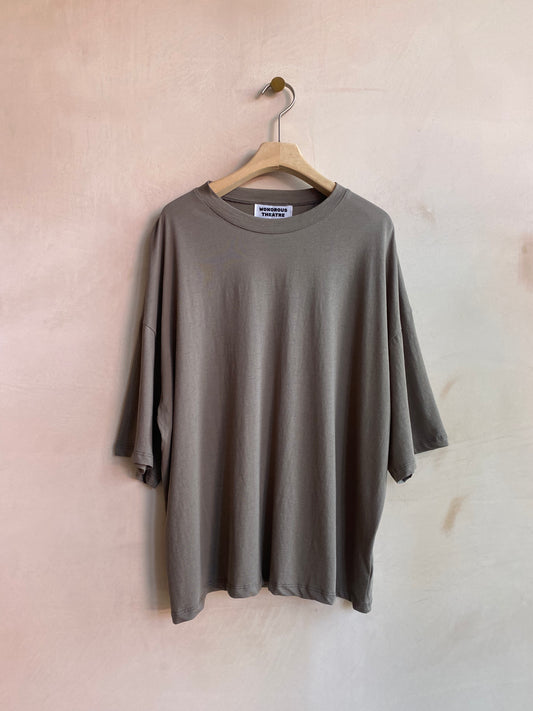 Off sholder roundneck  T -Khaki-