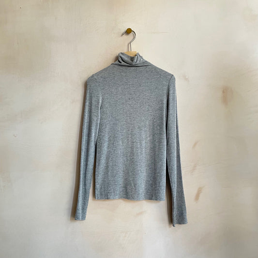 Bamboo Rayon turtle neck -Grey-