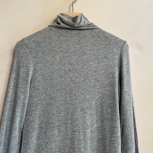 Bamboo Rayon turtle neck -Grey-