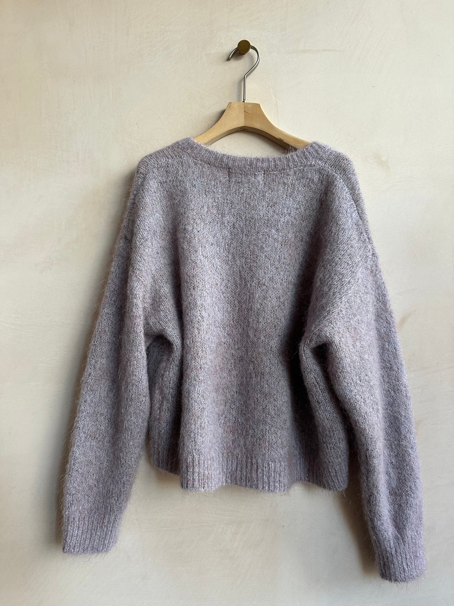 V neck Wool&Cashmere Knit -Purple-
