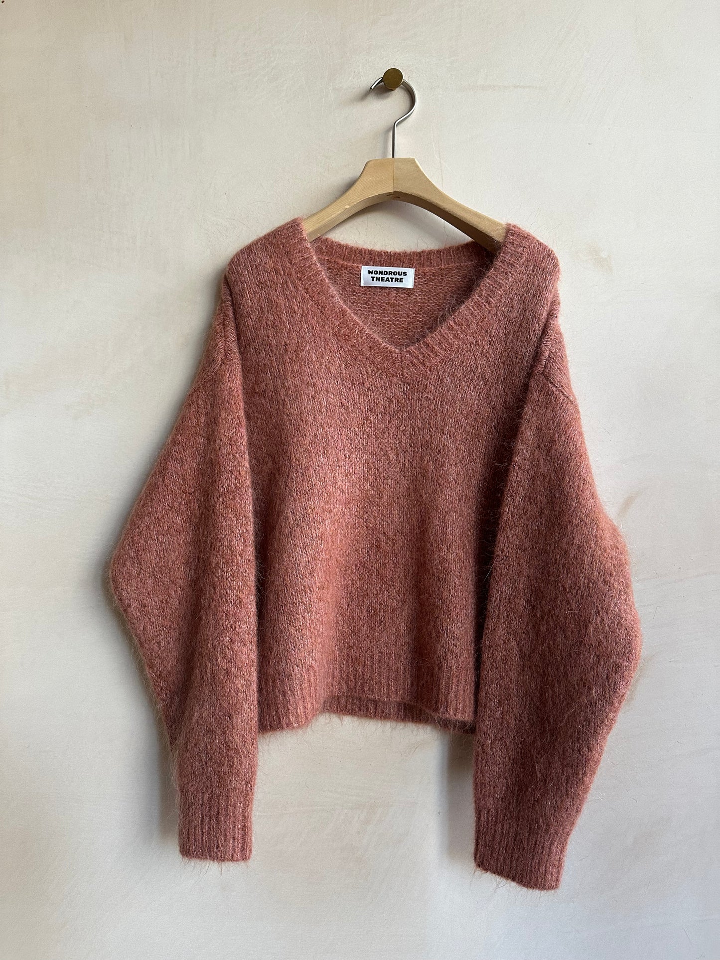 V neck Wool&Cashmere Knit -Orange-