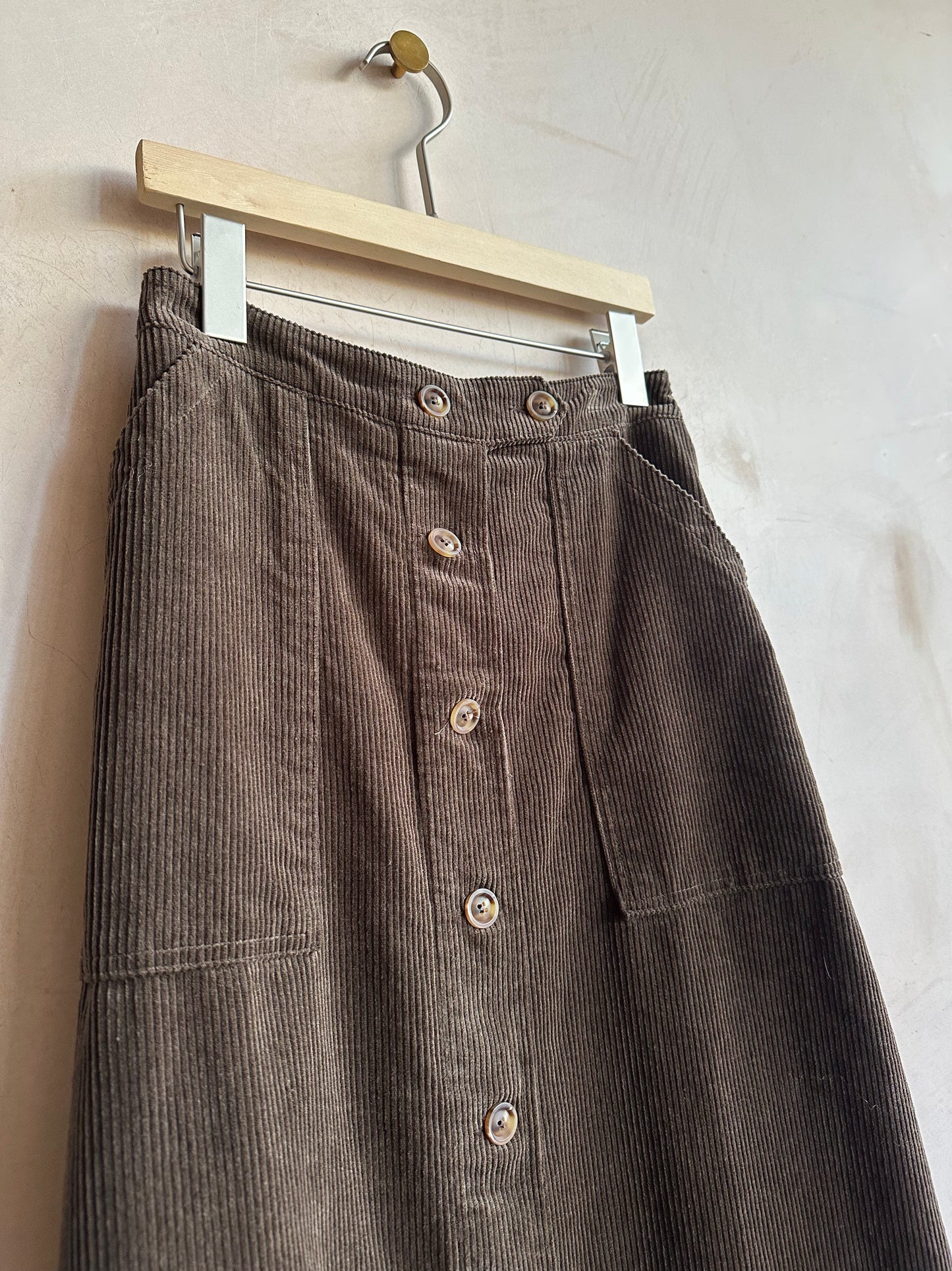 Corduroy botton front SK -Brown-