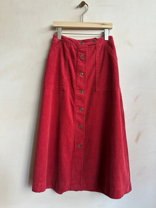 Corduroy botton front SK -Red-