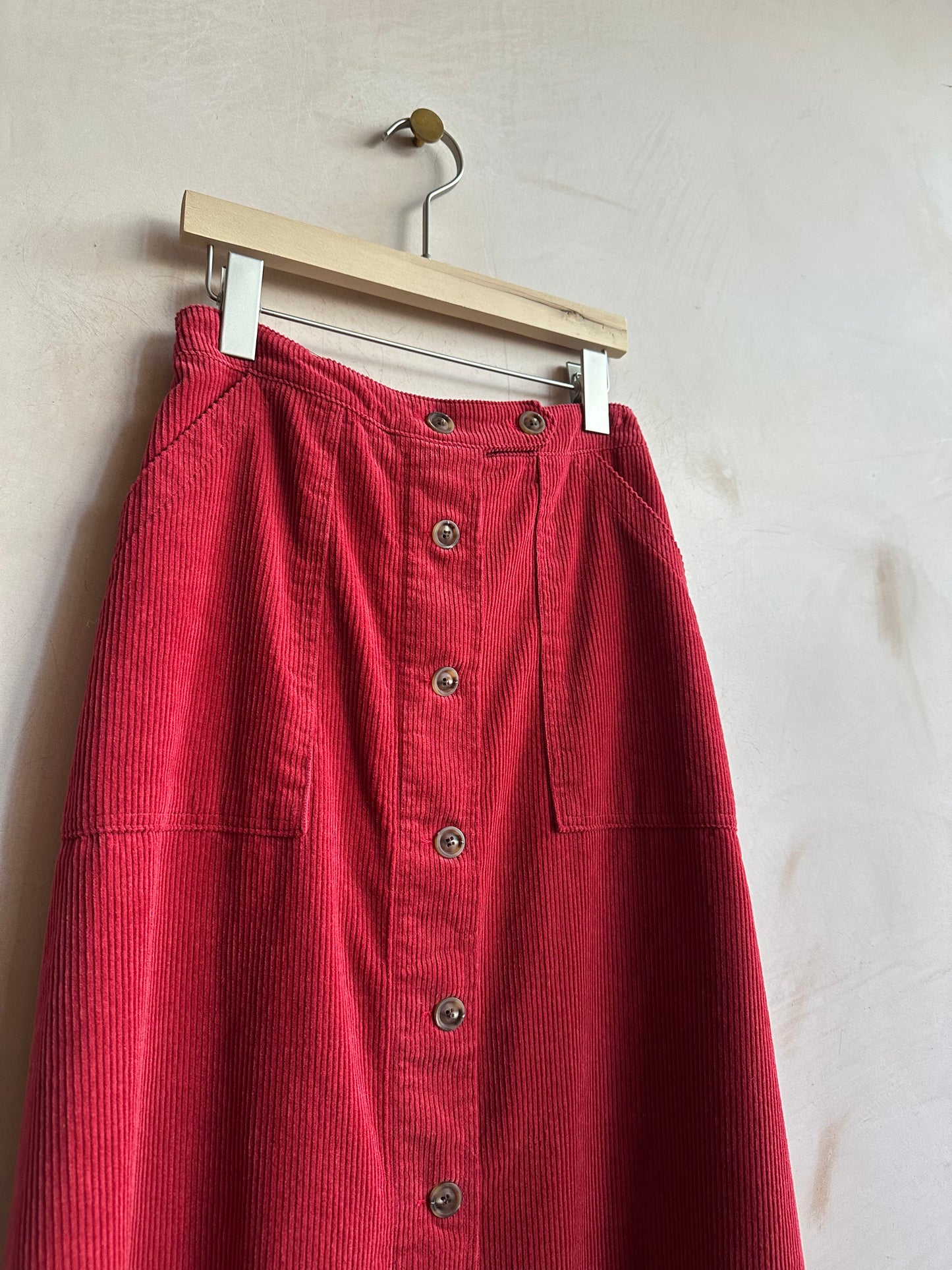 Corduroy botton front SK -Red-