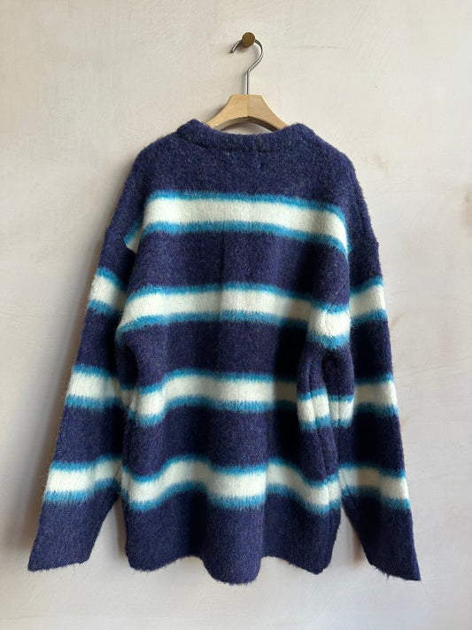 Double stripe jumper -Navy-