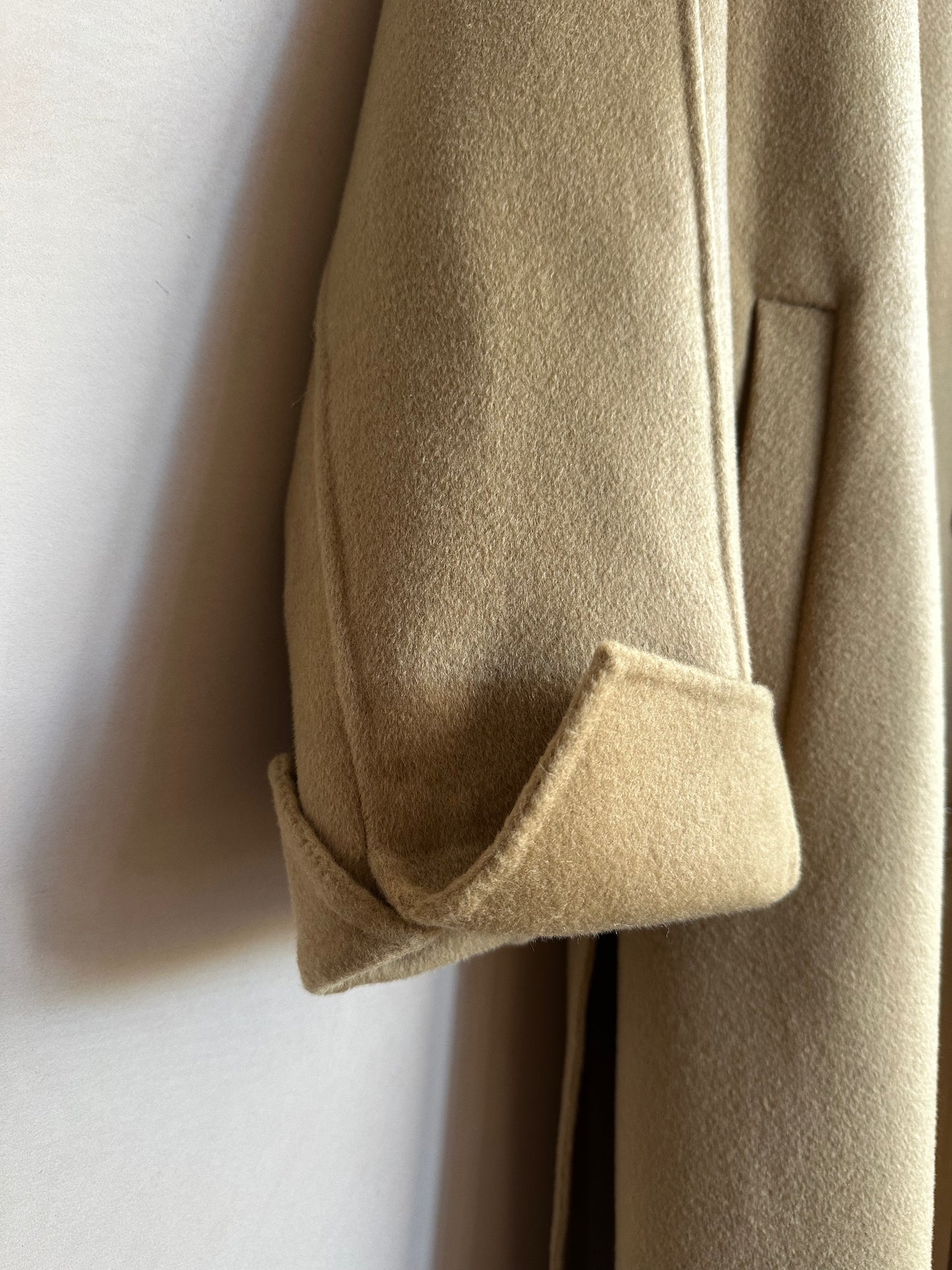 Wool Long double coat -Beige-
