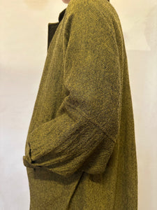 Balloon Sleeve light weight wool long Coat -Yellow-