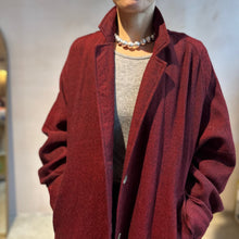 Balloon Sleeve light weight wool long Coat -Red-