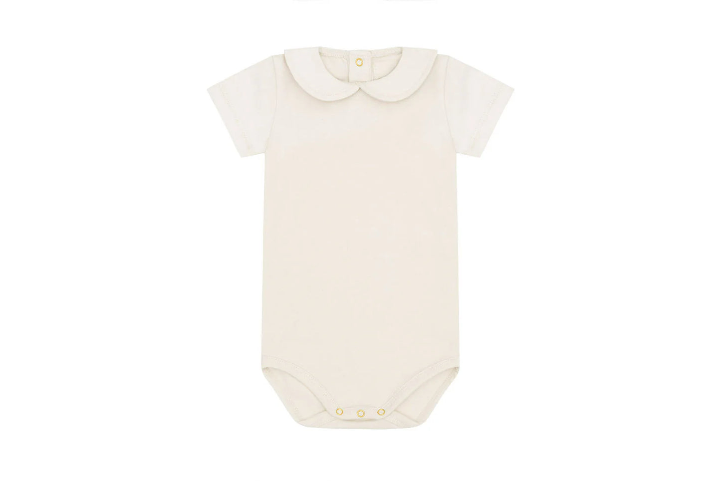 SS Collared Bodysuit organic cotton -Natural Ecru-
