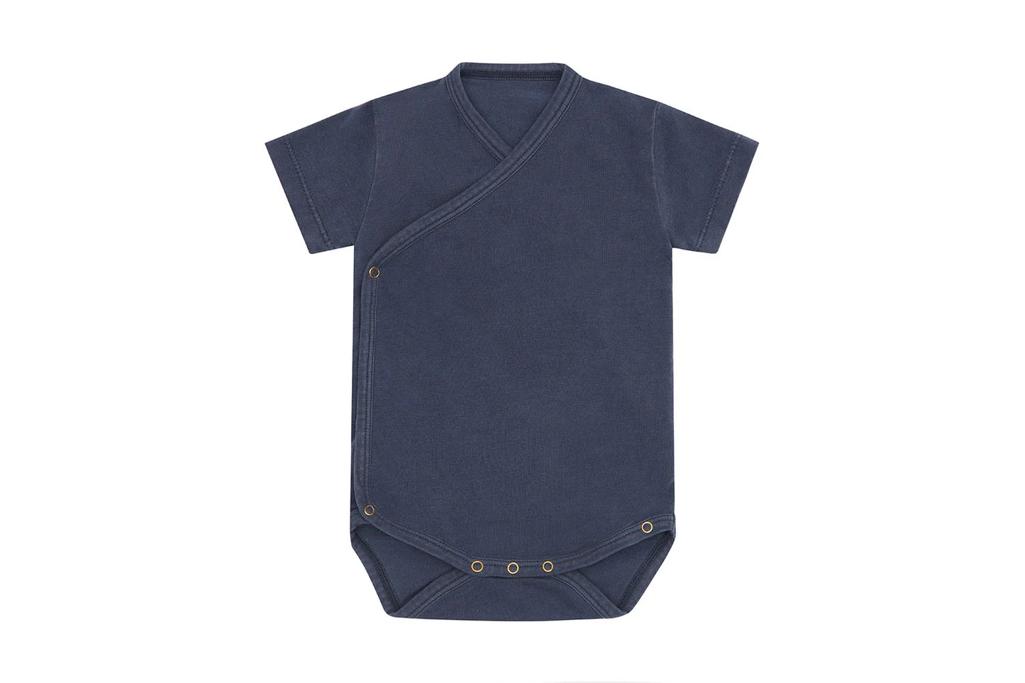 KIMONO BODYSUIT ORGANIC COTTON SS -Natural Blue-