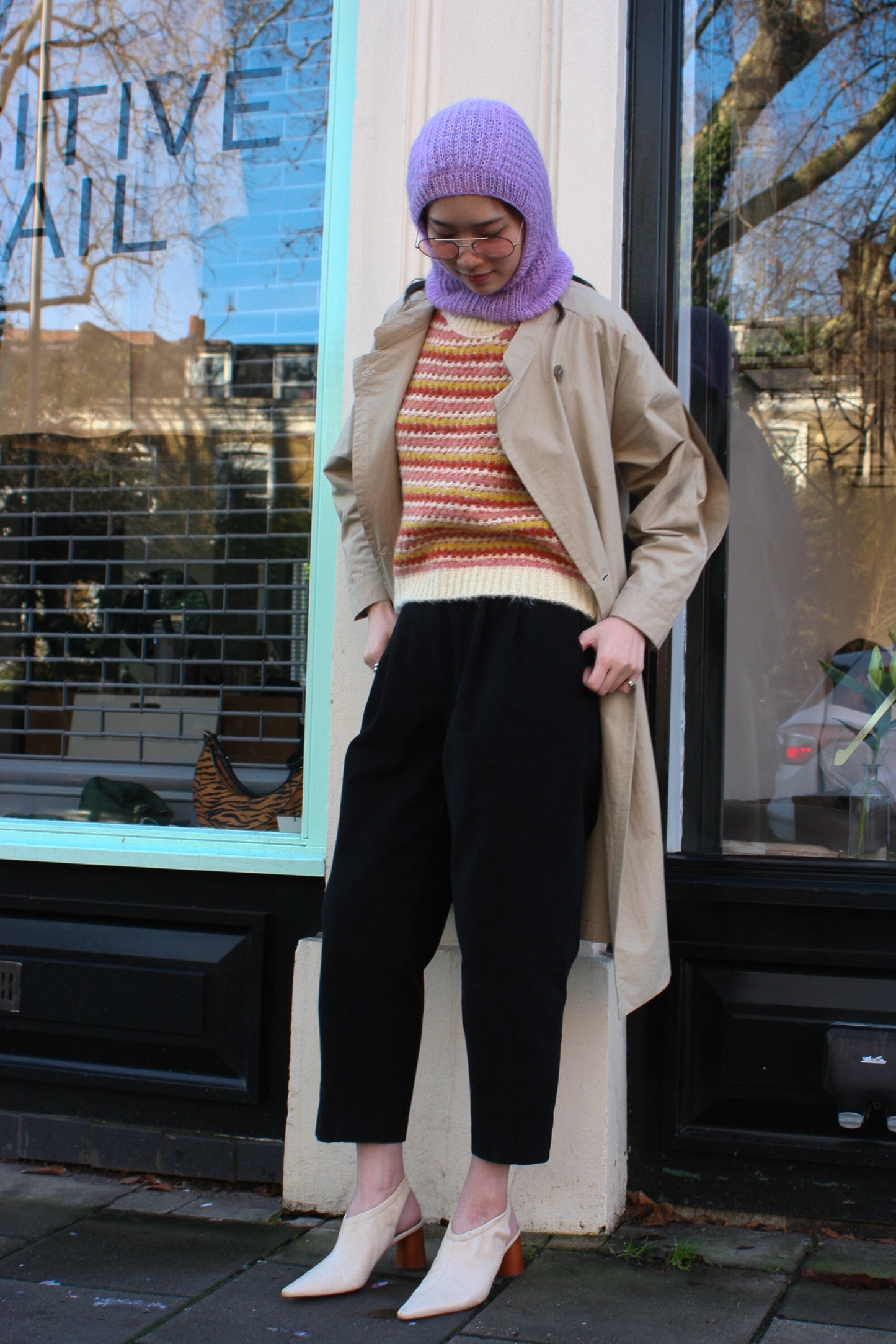 Stand collar TRENCH -Beige-