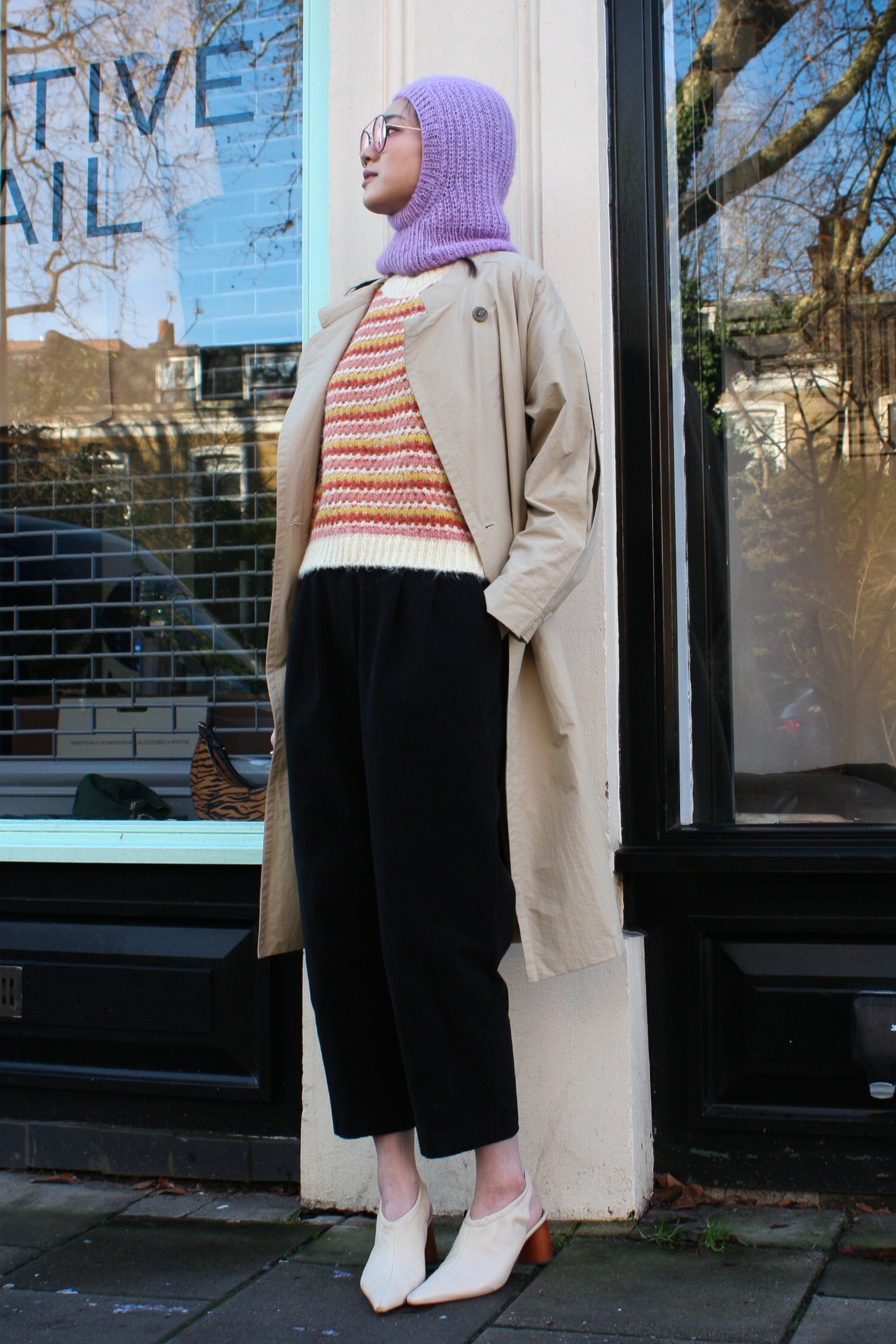 Stand collar TRENCH -Beige-