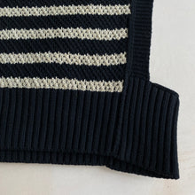 Stripe knit vest -BLACK-