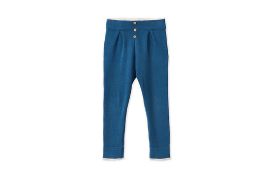 Organic Cotton Nordic Knit Trousers Fjord Blue