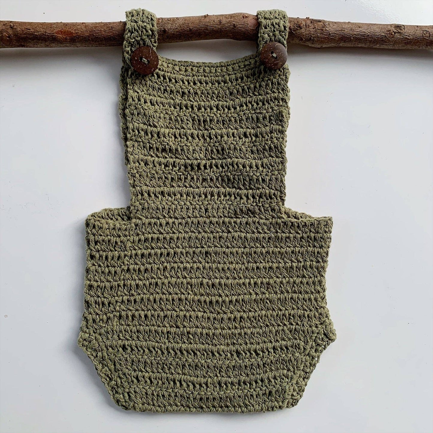Classic Organic Cotton Baby Romper: Sand / 0-3